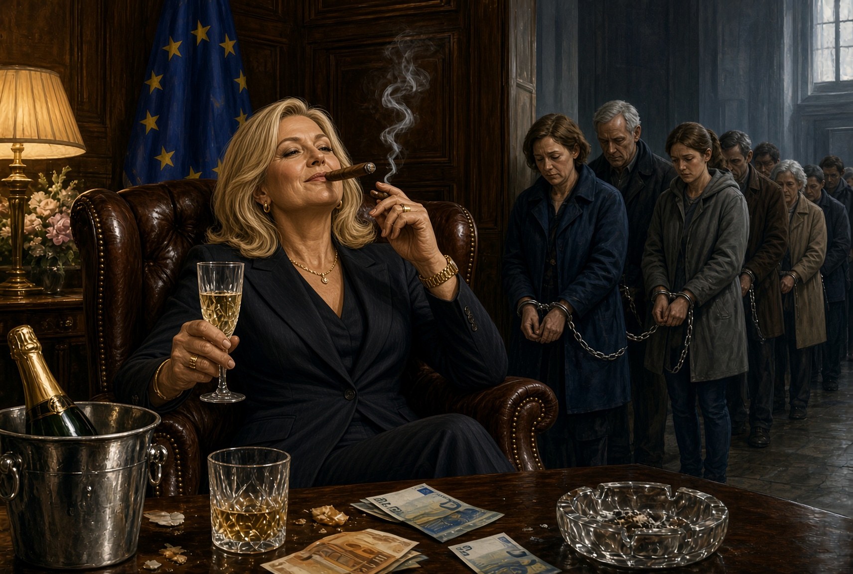 European Parliament satire illustration